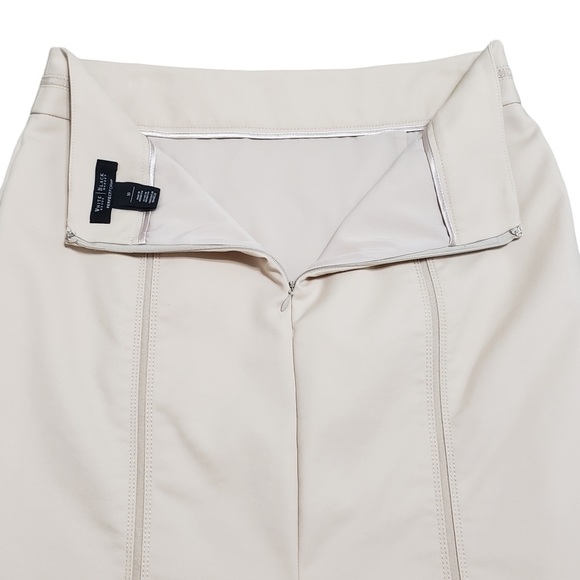 White House Black Market Perfect Form Pencil Skirt Cream Sz 10 Career Business - Picture 8 of 11